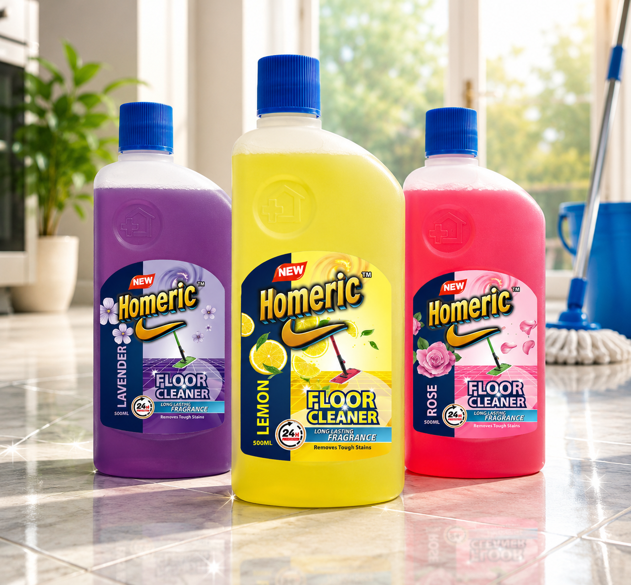 Homeric Floor Cleaner – Lemon, Lavender & Rose Collection (500ml)